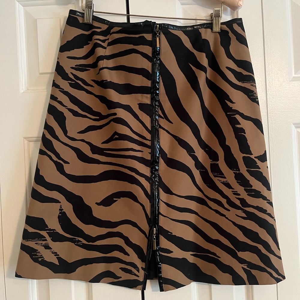 Worth Super Cute Brown and Black Zebra Print Skirt, Size 8
